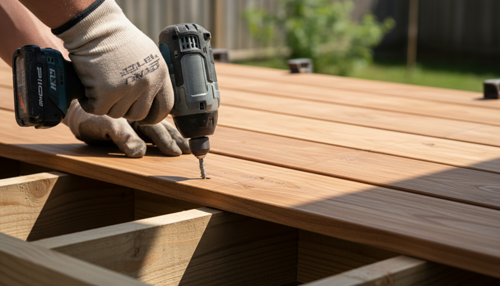 apprenez à visser correctement une lame de terrasse en bois grâce à nos conseils pratiques pour assurer solidité et esthétique à votre terrasse.