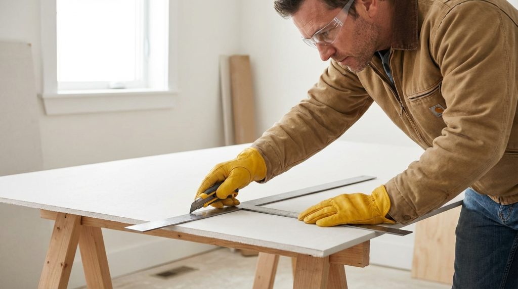 découvrez comment couper une plaque de plâtre proprement et facilement sans utiliser de scie ni générer de poussière excessive, pour un travail soigné et propre.