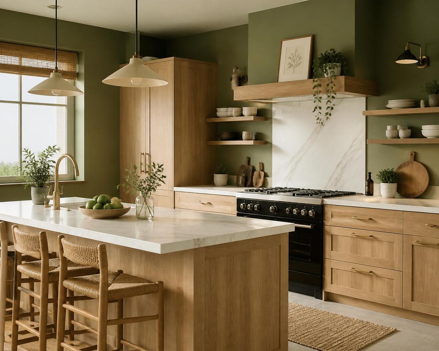 découvrez comment la peinture vert olive transforme votre cuisine en 2025 avec des associations de couleurs innovantes pour un espace moderne et chaleureux.