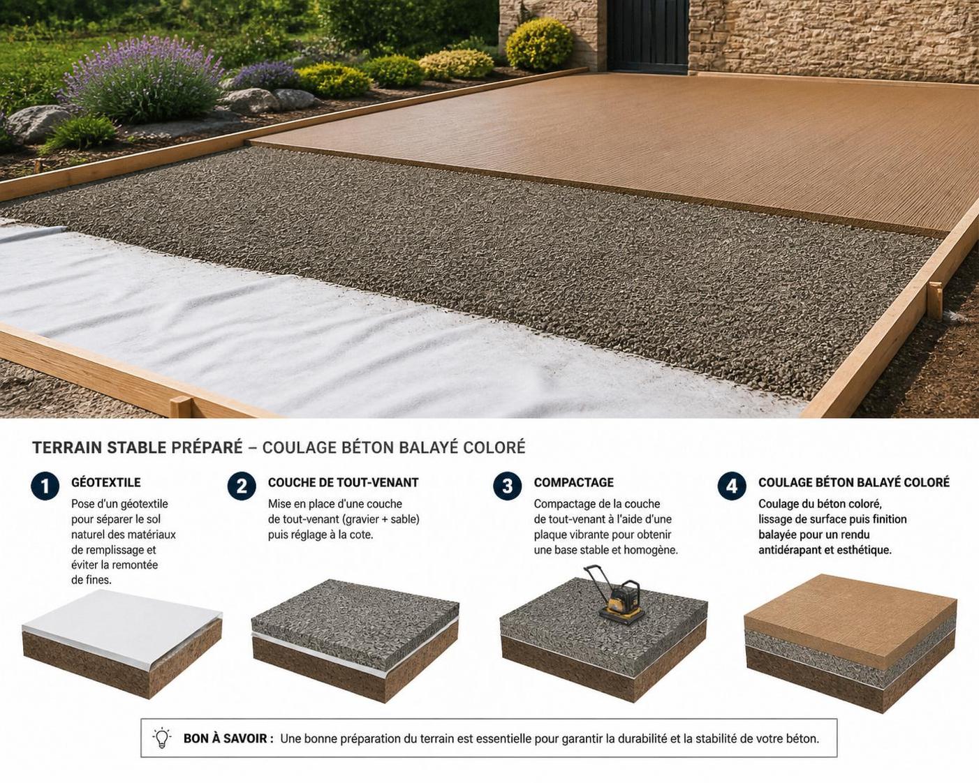 découvrez comment réaliser un béton balayé coloré durable et esthétique, pour embellir vos sols tout en conservant leur beauté au fil du temps.