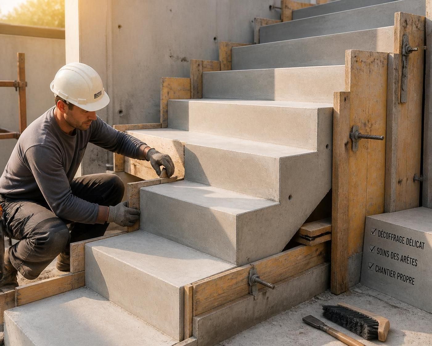 découvrez comment décoffrer un escalier en béton sans abîmer les arêtes ni laisser de marques sur la surface, grâce à des techniques efficaces et des conseils professionnels.