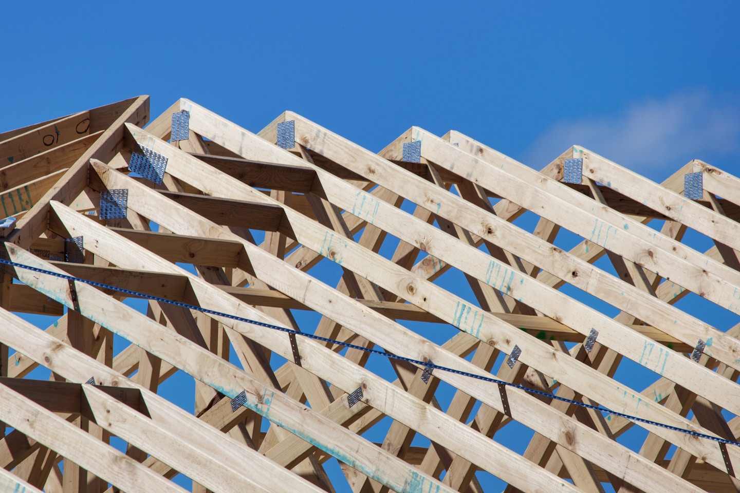 New home building – Timber and roof trusses.